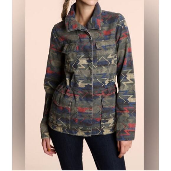 Ecote Urban Outfitters L Aztec utility military grunge look jackets. Drawstring - Picture 2 of 14